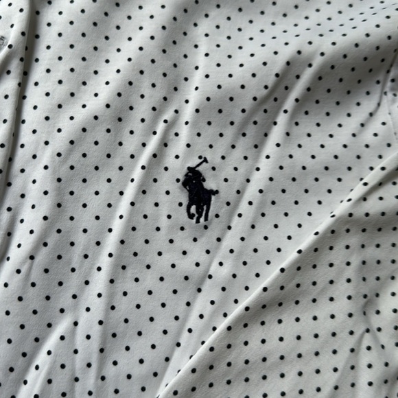 Men’s classic polkadot long sleeve polo - Picture 2 of 3